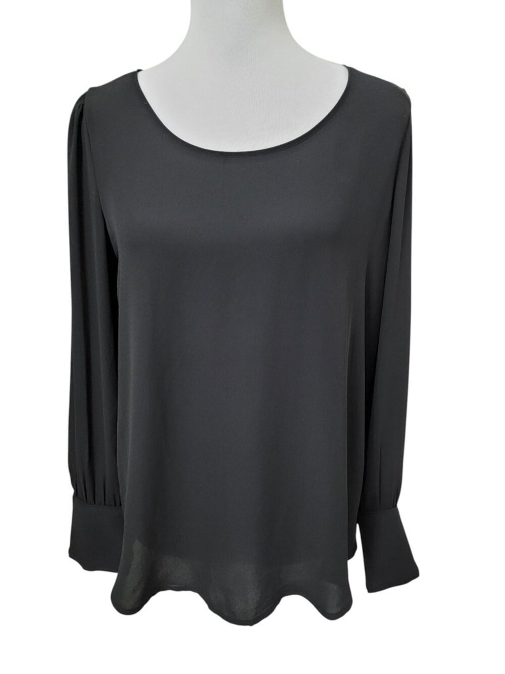 LOFT Size S Black Blouson Long Sleeve Blouse